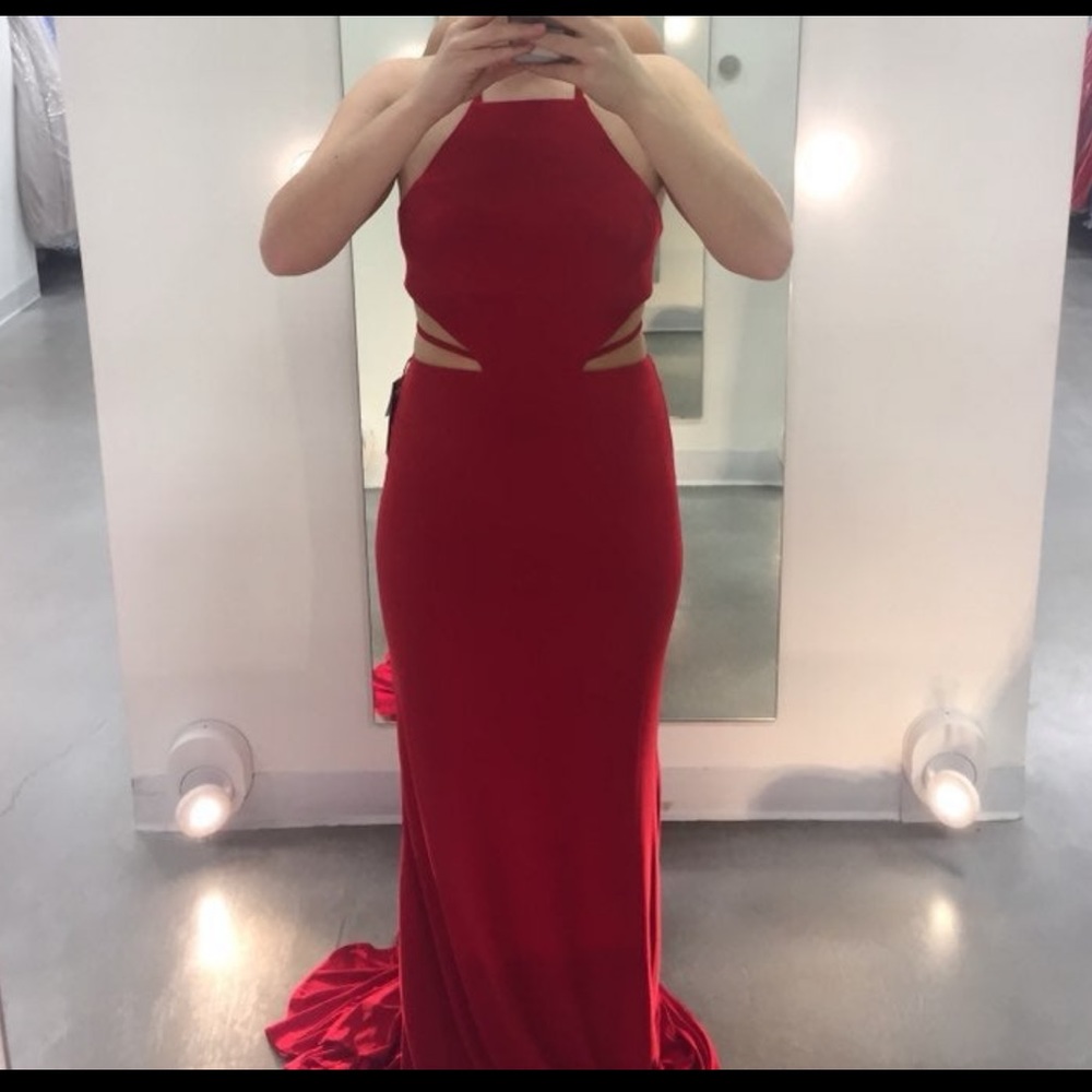 Red cutout prom/formal dress